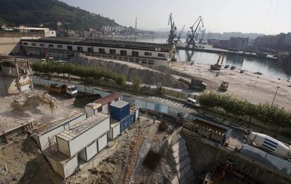 Obras de rehabilitación en el Puerto de Pasaia, en una imagen de archivo.