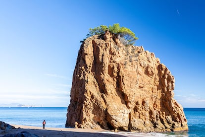 A 25 minutos a pie desde Sa Riera se alcanza, por el Camí de Ronda, el espectacular islote de la playa nudista de Illa Roja, en Begur (Girona).