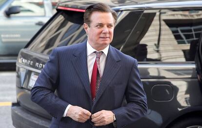 Paul Manafort, hoy, a su llegada a los juzgados de Washington.