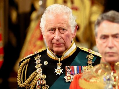 Carlos de Inglaterra, en la apertura del parlamento británico en Westminster, Londres, en mayo de 2022.