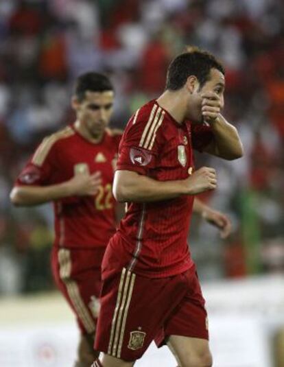 Cazorla celebra su gol a Guinea Ecuatorial