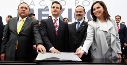 Firma del pacto por México, en diciembre de 2012.