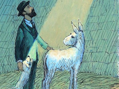 Ilustración de Thomas Docherty para 'Platero y yo'.