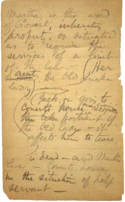 Notas manuscritas del autor del poema 'Oh capitán, mi capitán' Walt Whitman.