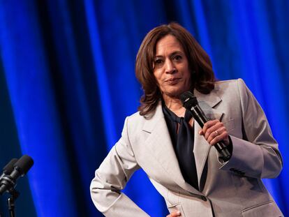 U.S. Vice President Kamala Harris at a reproductive rights rally at Howard University in Washington.