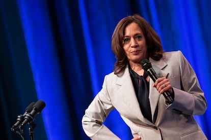 U.S. Vice President Kamala Harris at a reproductive rights rally at Howard University in Washington.