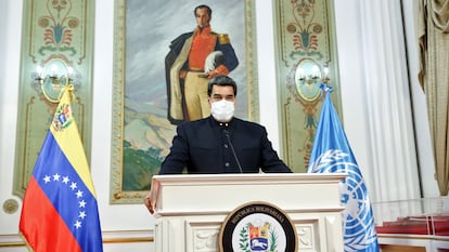 Nicolás Maduro da un discurso en la Asamblea General de la ONU, el 23 de septiembre.