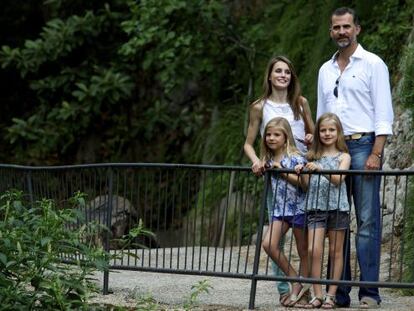 Los Reyes, con sus hijas, el a&ntilde;o pasado en Palma de Mallorca.