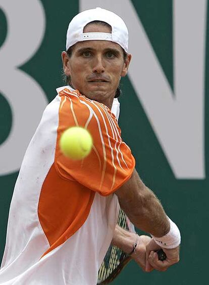 Rubén Ramírez-Hidalgo en el partido contra Federer.