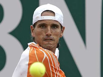 Rubén Ramírez-Hidalgo en el partido contra Federer.