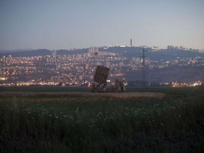 Una bater&iacute;a del escudo de misiles de Israel, en la frontera con L&iacute;bano. 