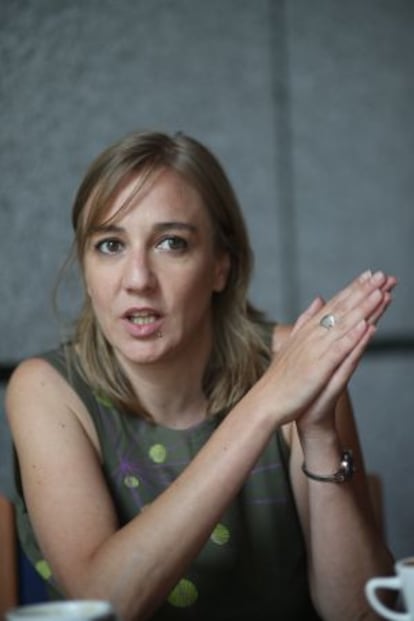 Tania Sánchez, durant l'entrevista, a Madrid.