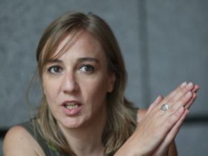 Tania Sánchez, durant l'entrevista, a Madrid.