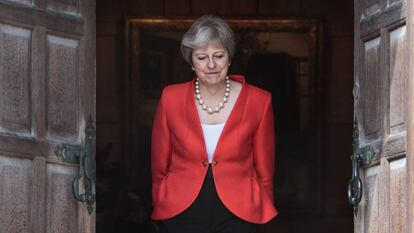 La primera ministra británica, Theresa May, ayer en Londres. 