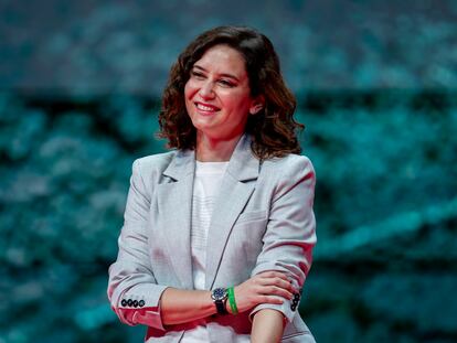 La presidenta de la Comunidad de Madrid, Isabel Díaz Ayuso, durante la Gala del Deporte 2023.