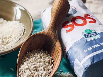 Un paquete de Arroz SOS, marca propiedad de Ebro Foods