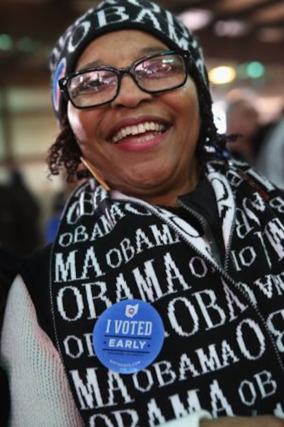 Linda Pennywell en un mitin de Obama en Ohio, el viernes.