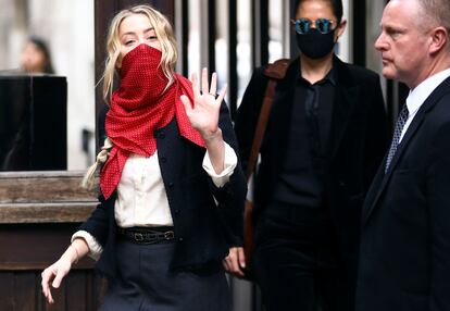 Amber Heard, a su llegada al juicio.