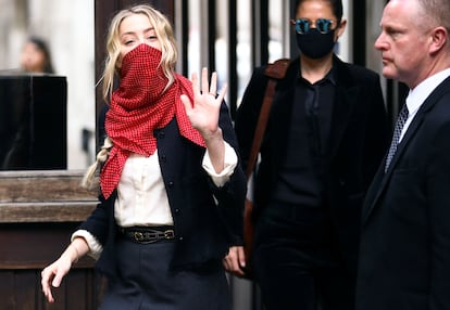 Amber Heard, a su llegada al tribunal londinense, el pasado viernes.