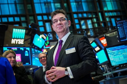 Albert Bourla, consejero delegado de Pfizer, en la Bolsa de Nueva York en enero de 2019.