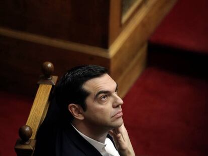 Alexis Tsipras, primer ministro griego, el viernes en el Parlamento.