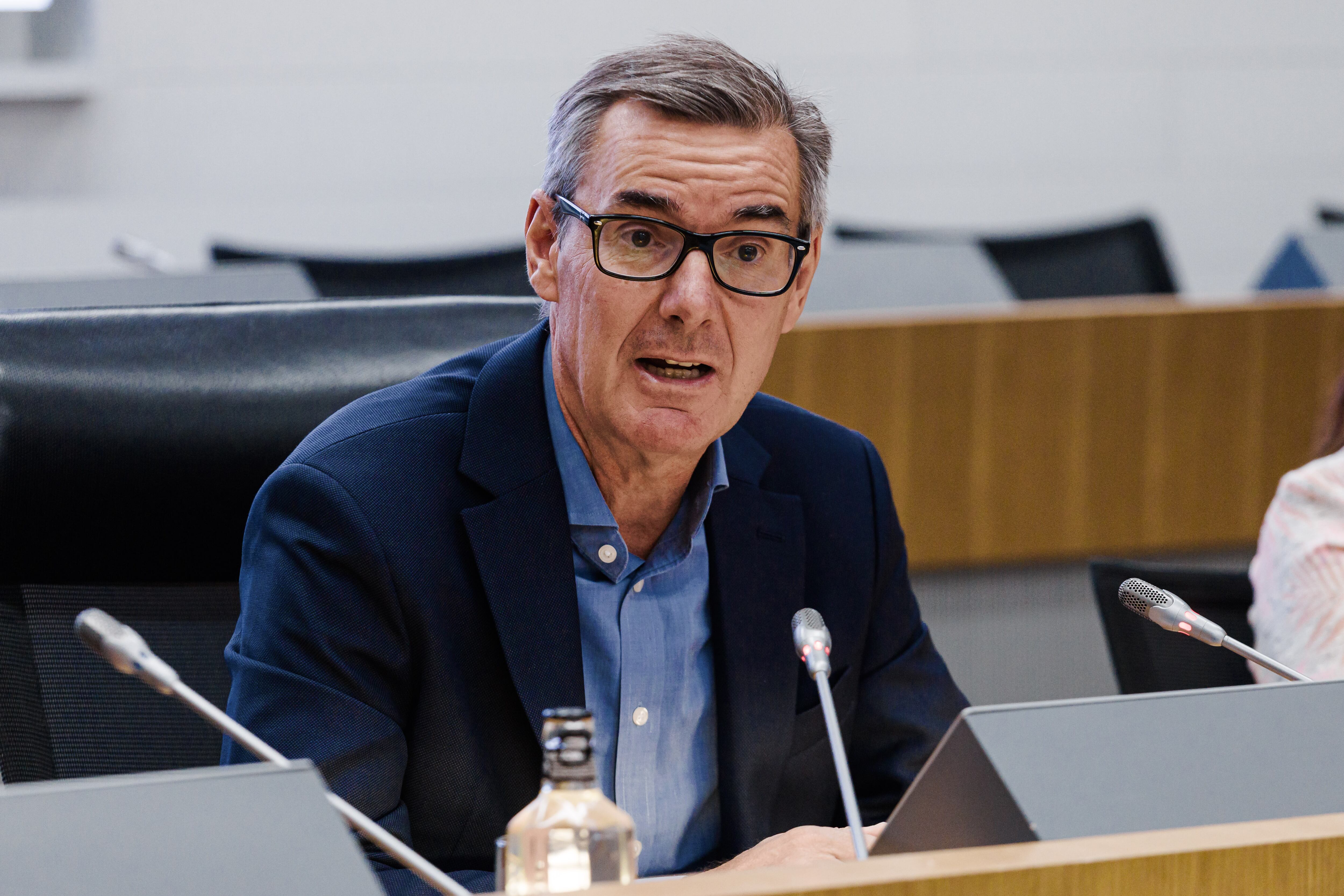 El presidente de la CNMV, Carlos San Basilio, en la jornada celebrada en la CEOE.