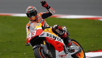 Marc Márquez rodando en Silverstone.