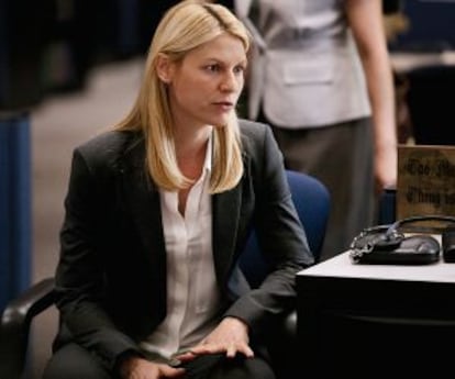 Claire Danes, la agente con que mantiene una electrizante relación con un héroe nacional convertido en terrorista en ‘Homeland’.