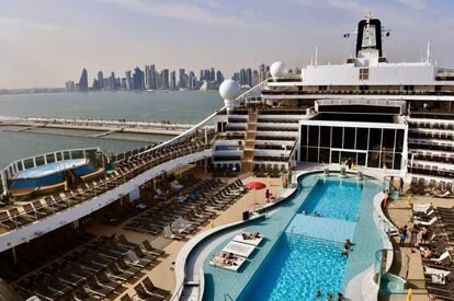 El MSC World Europa, que se inauguró en noviembre en Doha, donde ejerció de hotel durante el Mundial de Qatar.