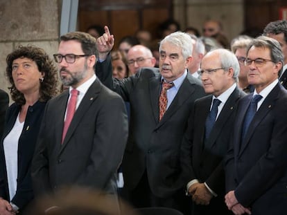 Los expresdients de la Generalitat Pasqual Maragall, José Montilla y Artur Mas.