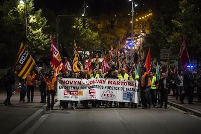 La plantilla de Inovyn protesta en Martorell.