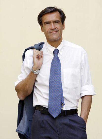 Juan Fernando López Aguilar, antes de la entrevista.
