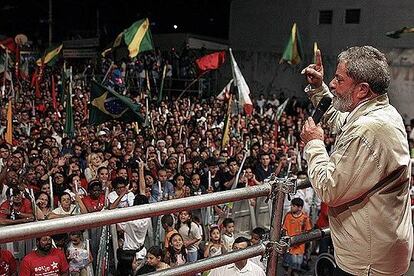 Lula, durante su acto de cierre de campaña en Sao Paulo