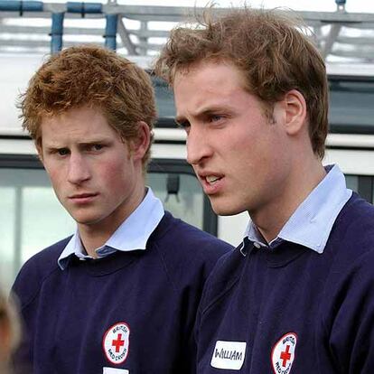 Harry, a la izquierda, y su hermano Guillermo.