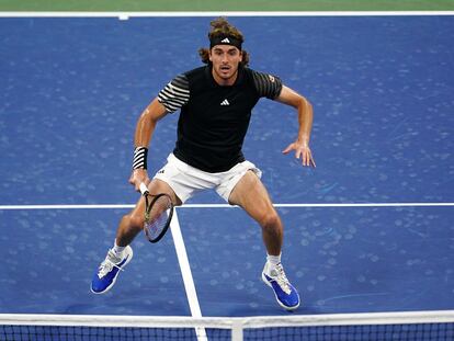 Stefanos Tsitsipas, esta semana durante un partido en Nueva York.