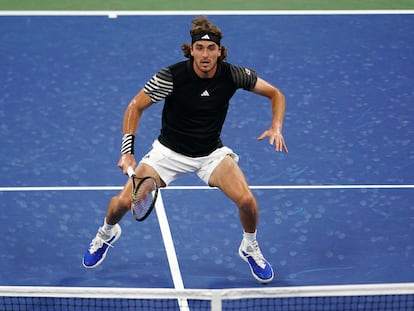 Stefanos Tsitsipas, esta semana durante un partido en Nueva York.