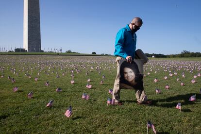 The Covid Memorial Project in Washington, DC.