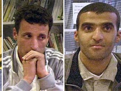 De izquierda a derecha, Mohamed Nebbar, Djamel Boudjelthia y Ali Kaouka.