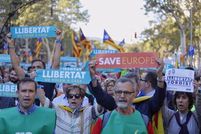 Cabecera de la manifestación a las cinco de la tarde. 