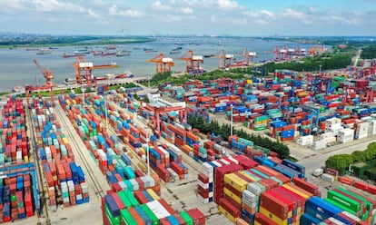 El puerto de Wuhan, en China.