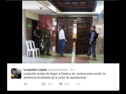 La cuenta de Twitter de López publicó una imagen suya este jueves