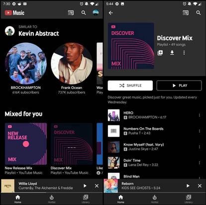 Discover Mix en YouTube Music