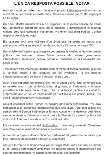 El text del manifest, en català.
