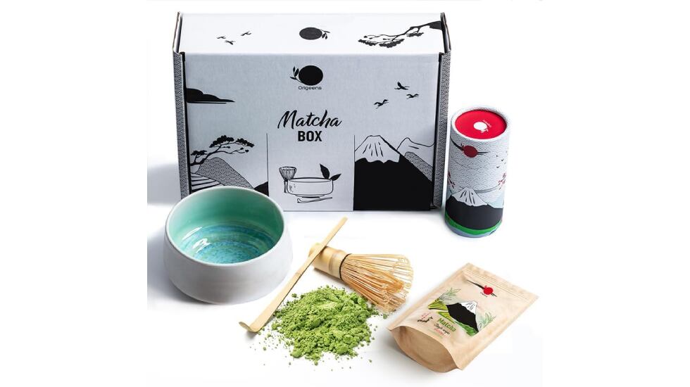 'Pack' de té matcha de la marca Origeens.