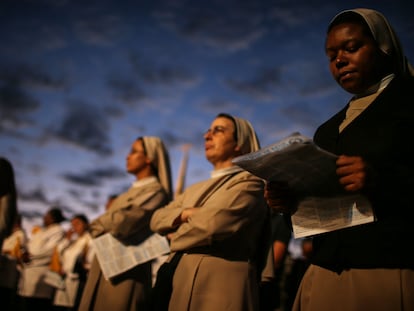 Algunas monjas brasileñas en Brasilia, en un acto en 2015.
