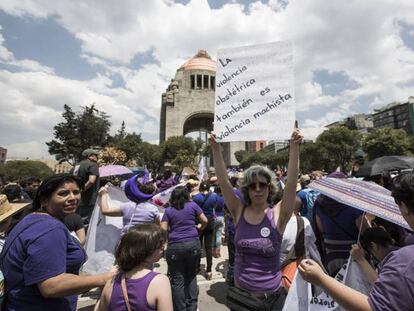 Protesta contra la violencia machista en la Ciudad de M&eacute;xico. 