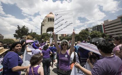 Protesta contra la violencia machista en la Ciudad de M&eacute;xico. 