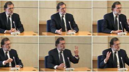 Spanish PM Mariano Rajoy giving testimony over Gürtel last year.