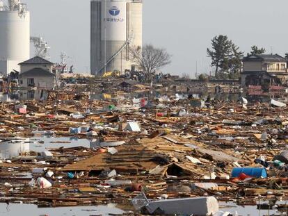 Casas destruidas despu&eacute;s del terremoto de 2011 en Fukushima.