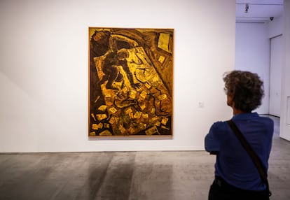 El cuadro de Miquel Barceló 'Furor Penellis', el pasado jueves en la sala del Museo Reina Sofia donde se expondrá hasta julio.